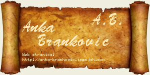 Anka Branković vizit kartica